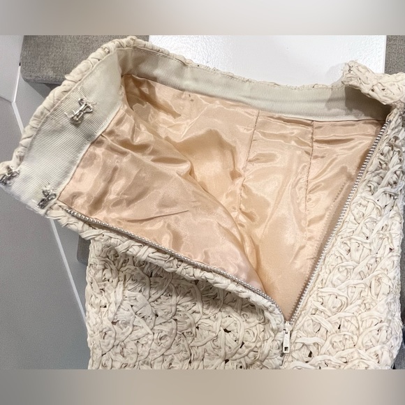 Vintage Textured Pencil Skirt made of ribbons, lined (S/M) - Picture 3 of 10